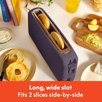 Bella - Fits-anywhere Kitchenware: 2-Slice Slim Toaster - Plum - Left View