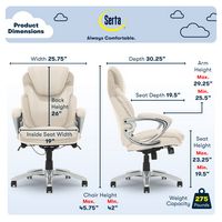 Serta - Bryce Bonded Leather Executive Office Chair - Cream - Left View