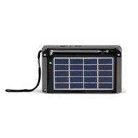 QFX - Portable Solar Rechargeable 6-Band Radio with Bluetooth and Flashlight and AM/FM/SW - Black - Left View