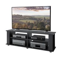 CorLiving - Fillmore Black Wooden TV Stand, for TVs up to 75