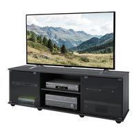 CorLiving - Holland Black Wooden TV Stand, for TVs up to 75