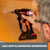 WORX - Nitro 20V SwitchDriver 2-in-1 Brushless Cordless Drill/Driver - Rotatable Dual 1/4