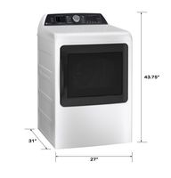 GE Profile - 7.4 cu. Ft. Smart Electric Dryer with Steam, Sanitize Cycle and Sensor Dry - White - Left View