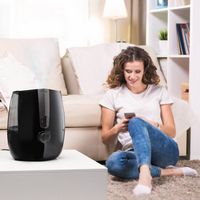 Homedics - TotalComfort Plus Ultrasonic Humidifier-3.7L Top Fill - Black - Left View
