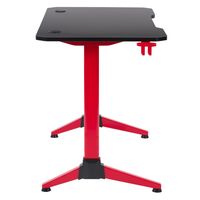 CorLiving - Conqueror Gaming Desk with LED Lights - Red and Black - Left View