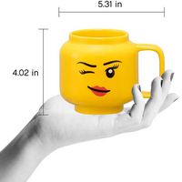 Room Copenhagen - LEGO: Classic Yellow Minifigures Winking Girl Ceramic Mug, 17.9oz - Left View