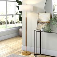 Camden&Wells - Letta Floor Lamp - Brass/Oak - Left View