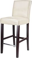 CorLiving - Bonded Leather Chair - Cream White / Dark Espresso - Left View