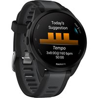 Garmin - Forerunner 165 Music GPS Smartwatch 43 mm Fiber-Reinforced Polymer - Black/Slate Gray - Left View