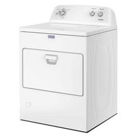 Maytag - 7.0 Cu. Ft. Top Load Gas Dryer with Wrinkle Prevent Option - White - Left View