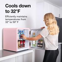 Cooluli - Curve 1.7 cuft Freestanding Compressor Fridge - Pink - Left View