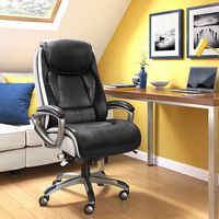 Serta - Lautner Executive Office Chair - Black with White Mesh Accents - Left View