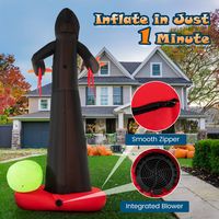Costway - 12 FT Inflatable Grim Reaper Ghost Large Halloween Inflatables with Built-in LED Lights... - Left View