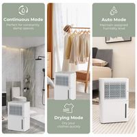 Costway 32 Pint Dehumidifier 2000 Sq. Ft Portable with 3 Modes & 24H Timer Home Basement - White - Left View
