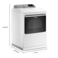 Maytag - 7.4 Cu. Ft. Smart Electric Dryer with Steam and Extra Power Button - White - Left View