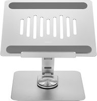 Insignia™ - Laptop Stand with Adjustable Height and Angle for Laptops up to 17” Wide - Silver - Left View