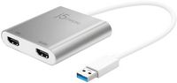 j5create - USB 3.0 to Dual HDMI Multi-Monitor Adapter - Silver - Left View