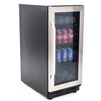 Avanti - Beverage Center, 72 Can Capacity - Stainless Steel with Black Cabinet - Left View