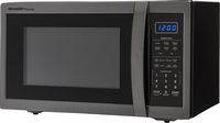Sharp - Carousel 1.4 Cu. Ft. Mid-Size Microwave - Black Stainless Steel - Left View
