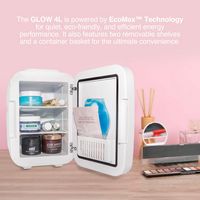 Cooluli - Glow Beauty 4L Mini Fridge with Mirror LED - White - Left View