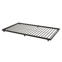 Walker Edison - Rolling Casters Trundle Metal Bed Frame - Black - Left View