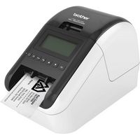 Brother - QL-820NWB Professional Thermal Label Printer with Multiple Connectivity Options - White... - Left View