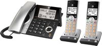 AT&T - 2 Handset Corded/Cordless Answering System with Smart Call Blocker - Silver/Black - Left View