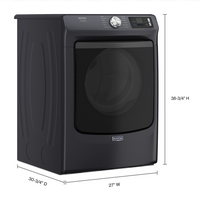 Maytag - 7.4 Cu. Ft. Smart Electric Dryer with Steam and Pet Pro System - Midnight Steel - Left View