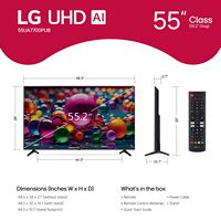 LG - 55” Class UA77 Series LED AI 4K UHD Smart webOS TV (2025) - Left View