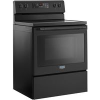 Maytag - 5.3 Cu. Ft. Self-Cleaning Freestanding Electric Range with Precision Cooking System - Black - Left View