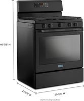 Maytag - 5.0 Cu. Ft. Self-Cleaning Freestanding Gas Range - Black - Left View
