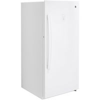 GE - 14.1 Cu. Ft. Frost-Free Upright Freezer - White - Left View