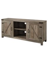 Walker Edison - Rustic Barn Door Style Stand for Most TVs Up to 65