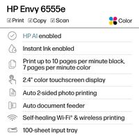 HP - Envy 6555e Wireless AI-Enabled All-in-One Inkjet Printer with 3 Months of Instant Ink (+1 Bo... - Left View
