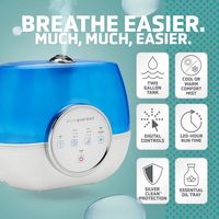 PureGuardian - Ultrasonic 2 Gal. Warm and Cool Mist Aromatherapy Humidifier - Blue/White - Left View