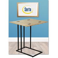 Serta - Harton Rustic Expandable C Side Table - Natural Wood - Left View