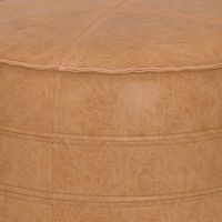 Simpli Home - Brody 20 Inch Round Pouf - Distressed Brown - Left View