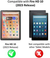 Anti-Glare Screen Protector (2 Pack), for Amazon Fire HD 10, (13th Gen, 2023 release) - Clear - Left View