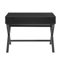 Linon Home Décor - Penrose Campaign-Style Lift-Top Desk - Black - Left View