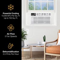 Whirlpool - 700 Sq. Ft. 15,000 BTU Window Air Conditioner - White - Left View