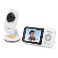 VTech - 2.8” Digital Video Baby Monitor with Night Light - White - Left View