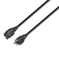 Best Buy essentials™ - 12’ 16ga Indoor/Outdoor Extension Power Cord - Black - Left View
