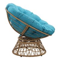 OSP Home Furnishings - Papasan Chair - Blue - Left View