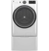 GE - 5.0 Cu. Ft. Stackable Smart Front Load Washer with Steam and SmartDispense - White - Left View