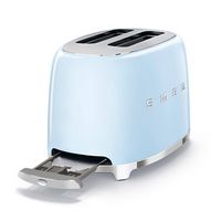 SMEG TSF01 2-Slice Wide-Slot Toaster - Pastel Blue - Left View