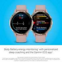 Garmin - Venu 3S GPS Smartwatch 41 mm Fiber-reinforced polymer - Stainless Steel and Dust Rose - Left View