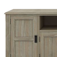 Simpli Home - Burlington SOLID WOOD 72 inch TV Media Stand in Distressed Grey For TVs up to 80 in... - Left View