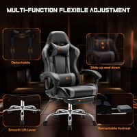 Bestier - Gaming Chair - PU Leather Fixed up Armrest Lumbar Support Ergonomic Reclining PC Chair ... - Left View