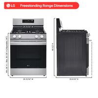 LG - 30-in Wide 6.3 Cu. Ft. Freestanding Gas True Convection Smart Range with 4 Burners, EasyClea... - Left View