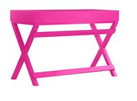 Linon Home Décor - Penrose Two-Drawer Campaign-Style Writing Desk - Raspberry Pink - Left View